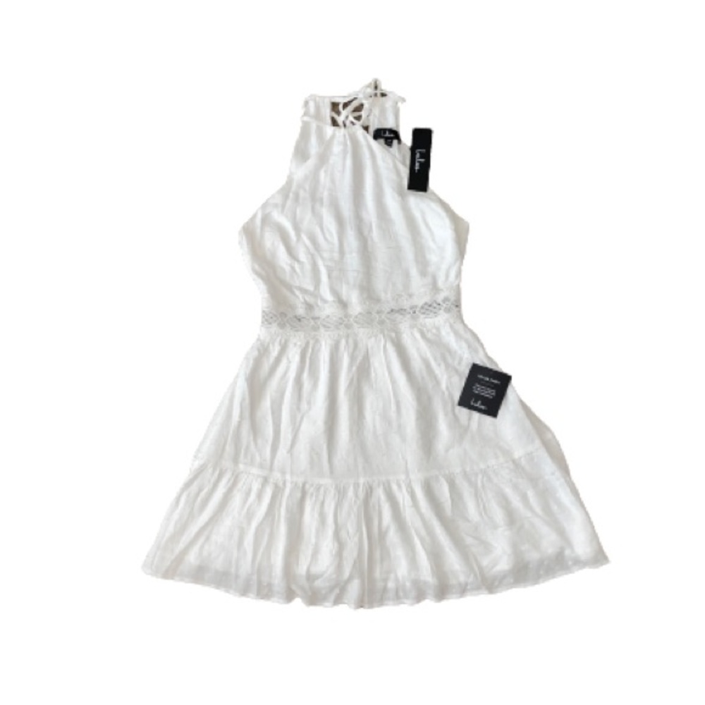 XS Lulu’s white halter dress NWT